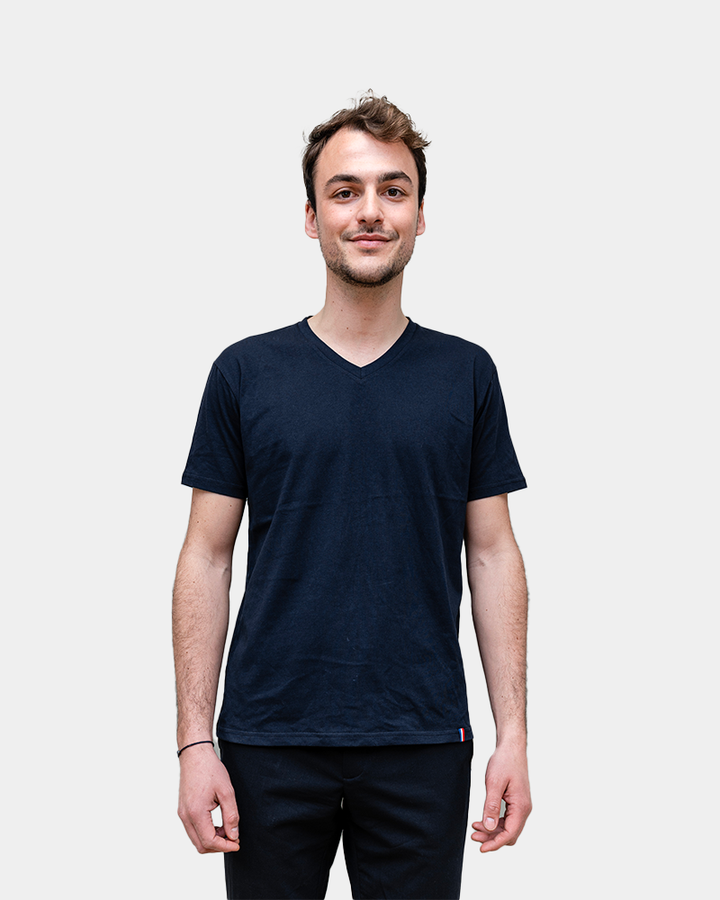 HerenT-shirt V-hals Made in France om te personaliseren