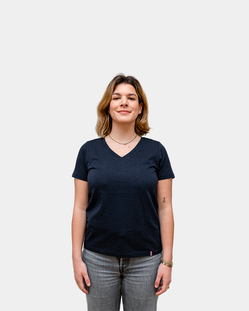 DamesT-shirt V-hals Made in France om te personaliseren - 8