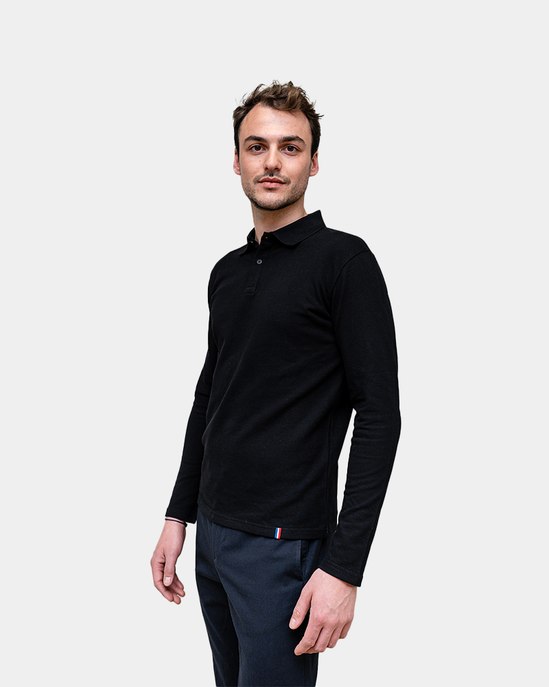 Herenpolo met lange mouwen om te personaliseren - 1