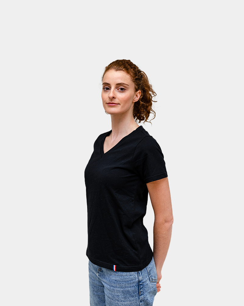 DamesT-shirt V-hals Made in France om te personaliseren - 5