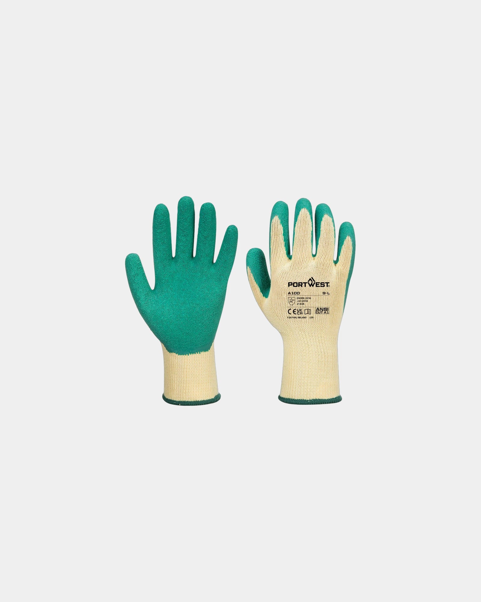 Werkhandschoenen latex slijtvast set om te personaliseren - Groen
