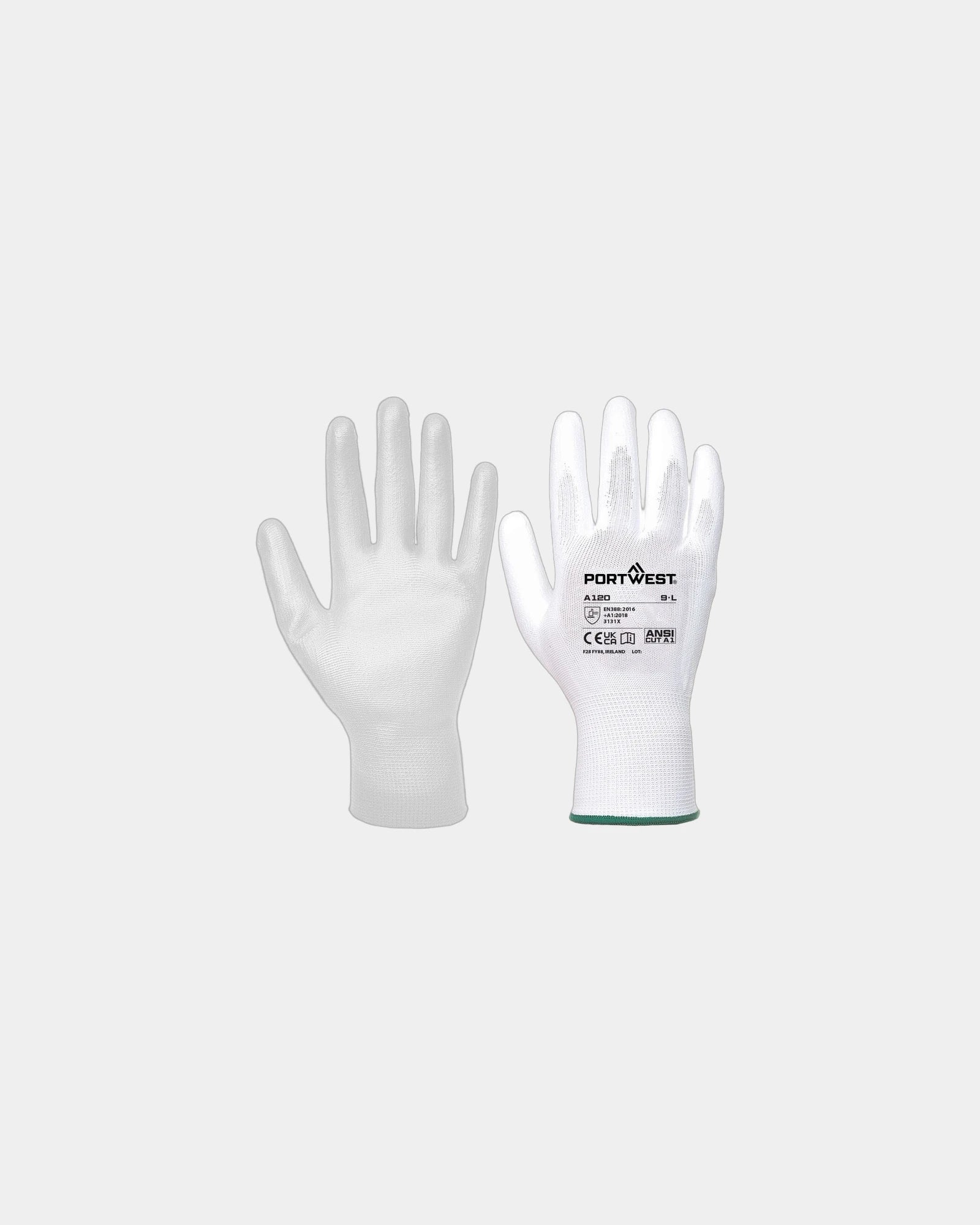Werkhandschoen PU-coating polyester om te personaliseren - Wit