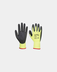 Werkhandschoen PU-coating polyester om te personaliseren - Geel-Zwart
