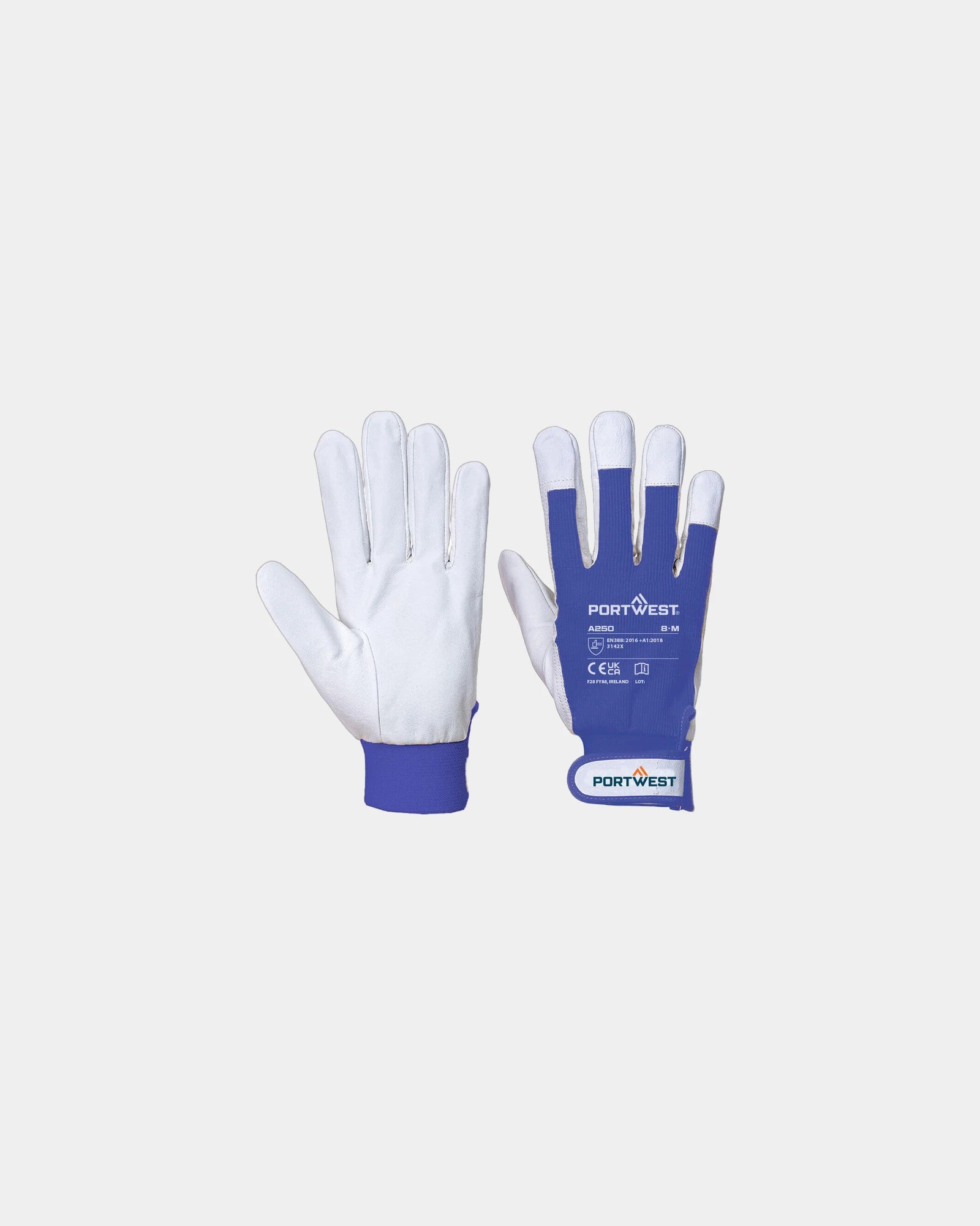 Werkhandschoenen geitenleer katoen om te personaliseren - Blauw