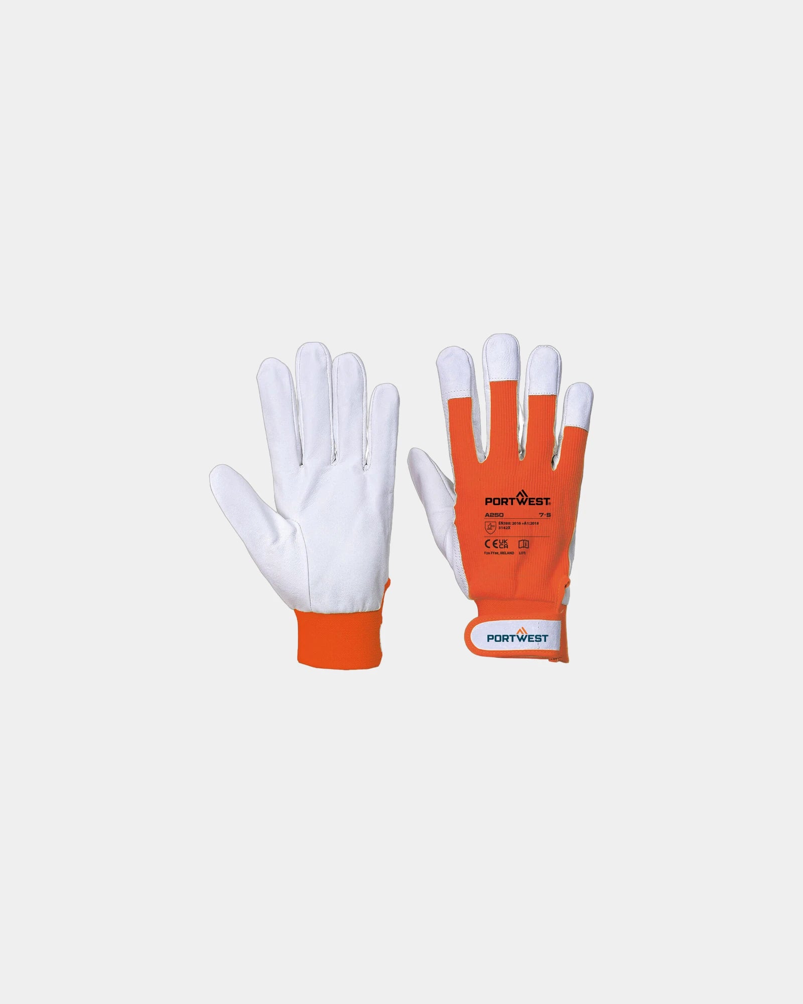 Werkhandschoenen geitenleer katoen om te personaliseren - Oranje