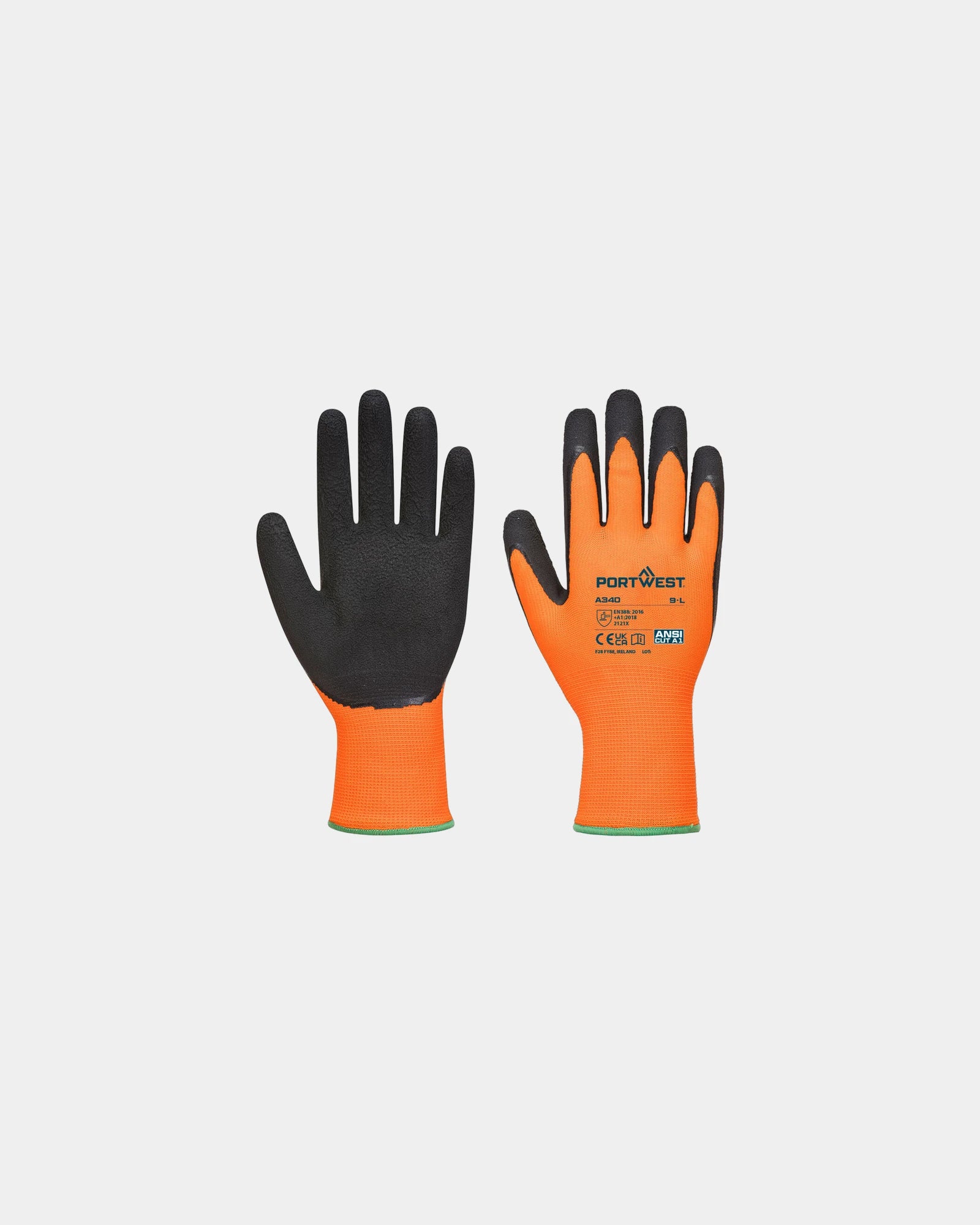 Hi-vis handschoen latex grip om te personaliseren - Oranje