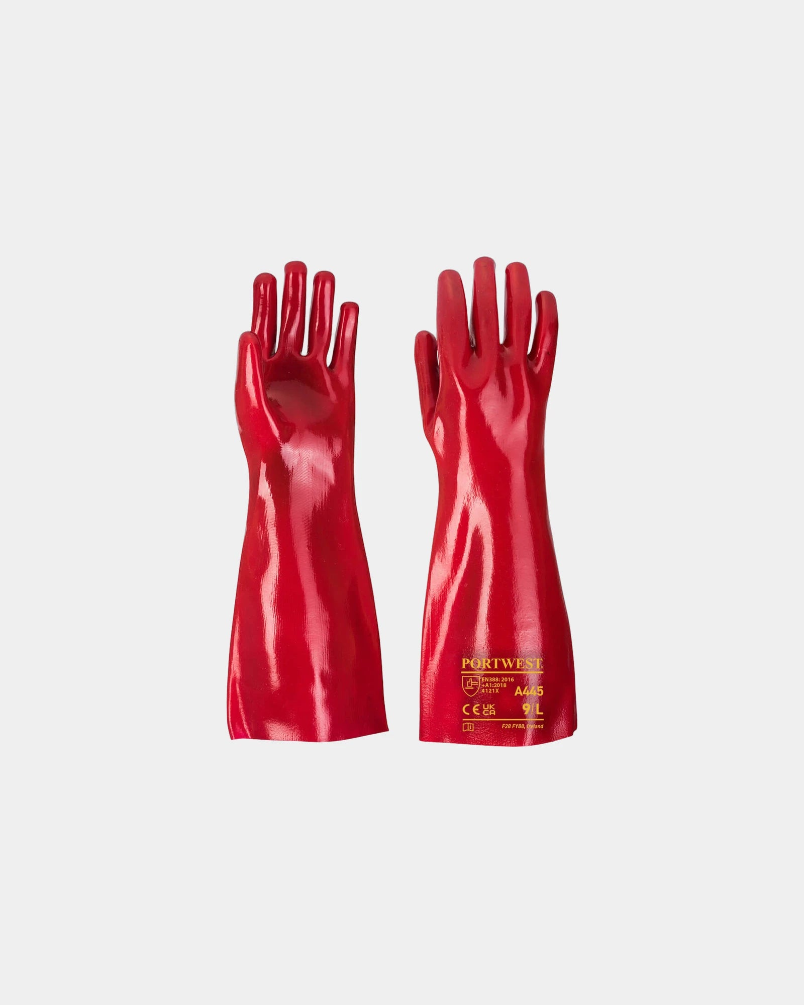 Handschoen PVC katoen 45 cm rood om te personaliseren - Rood