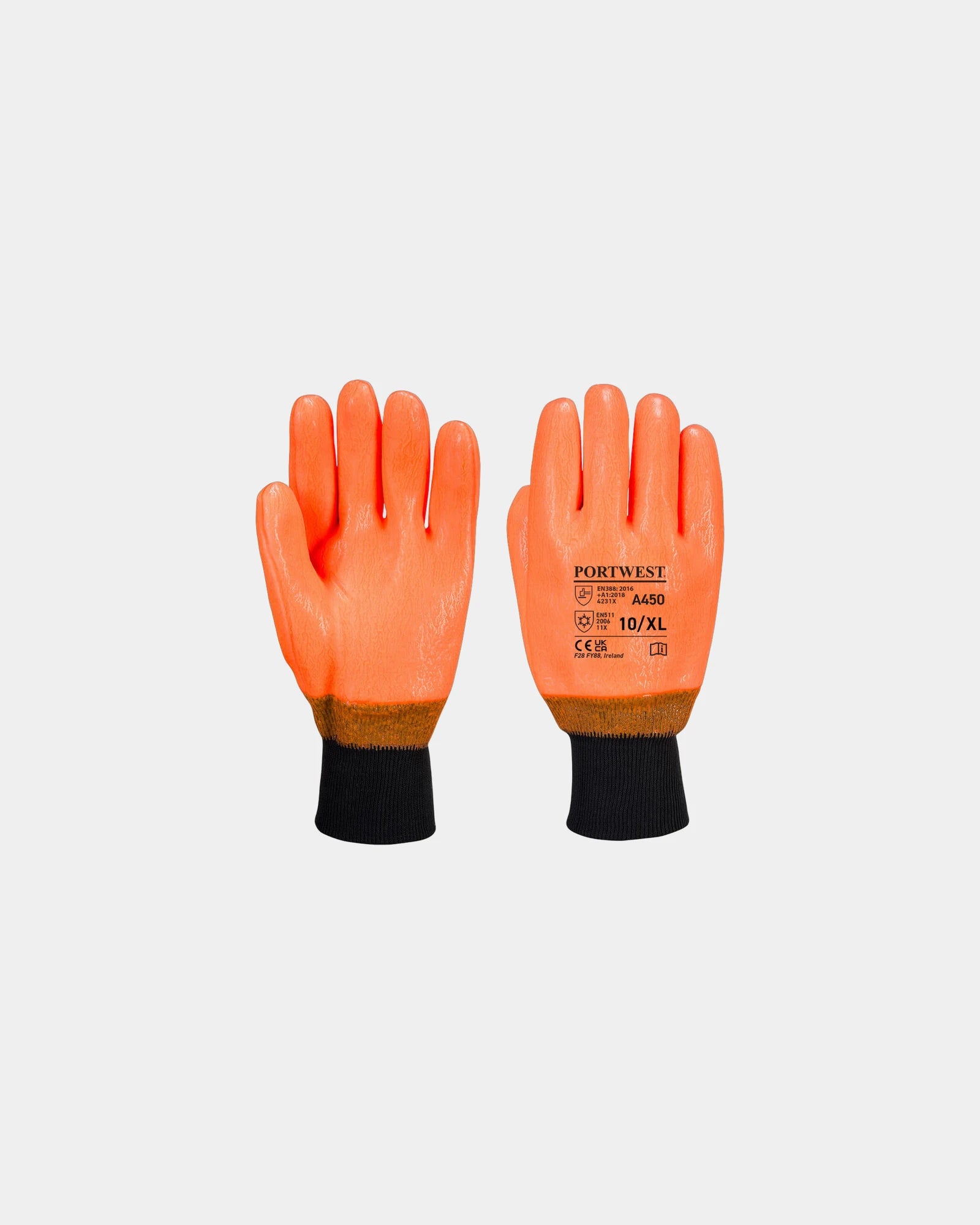 Waterdichte veiligheidshandschoenen PVC set van 6 - Oranje