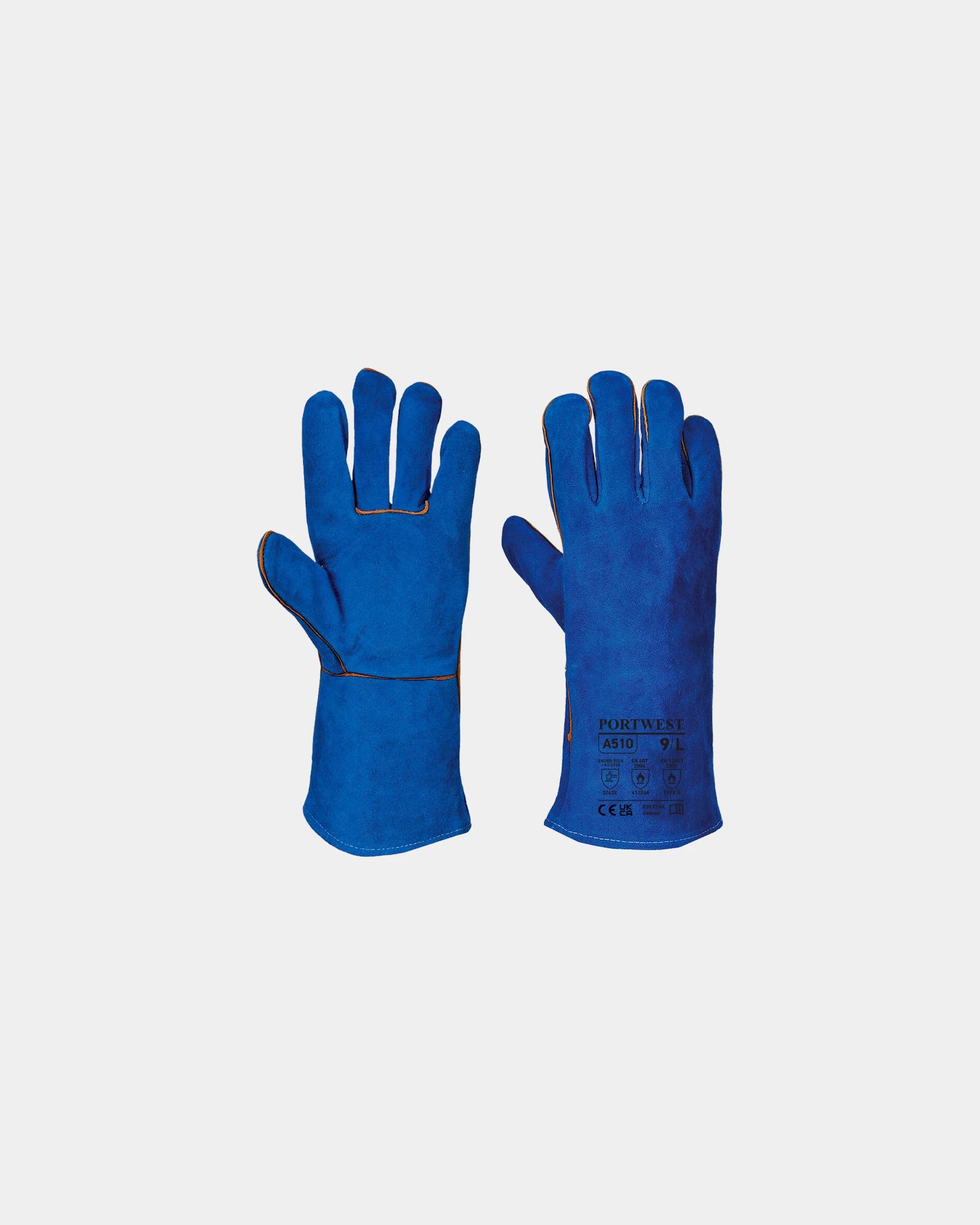 Lasershandschoenen leer hittebestendig om te personaliseren - Blauw