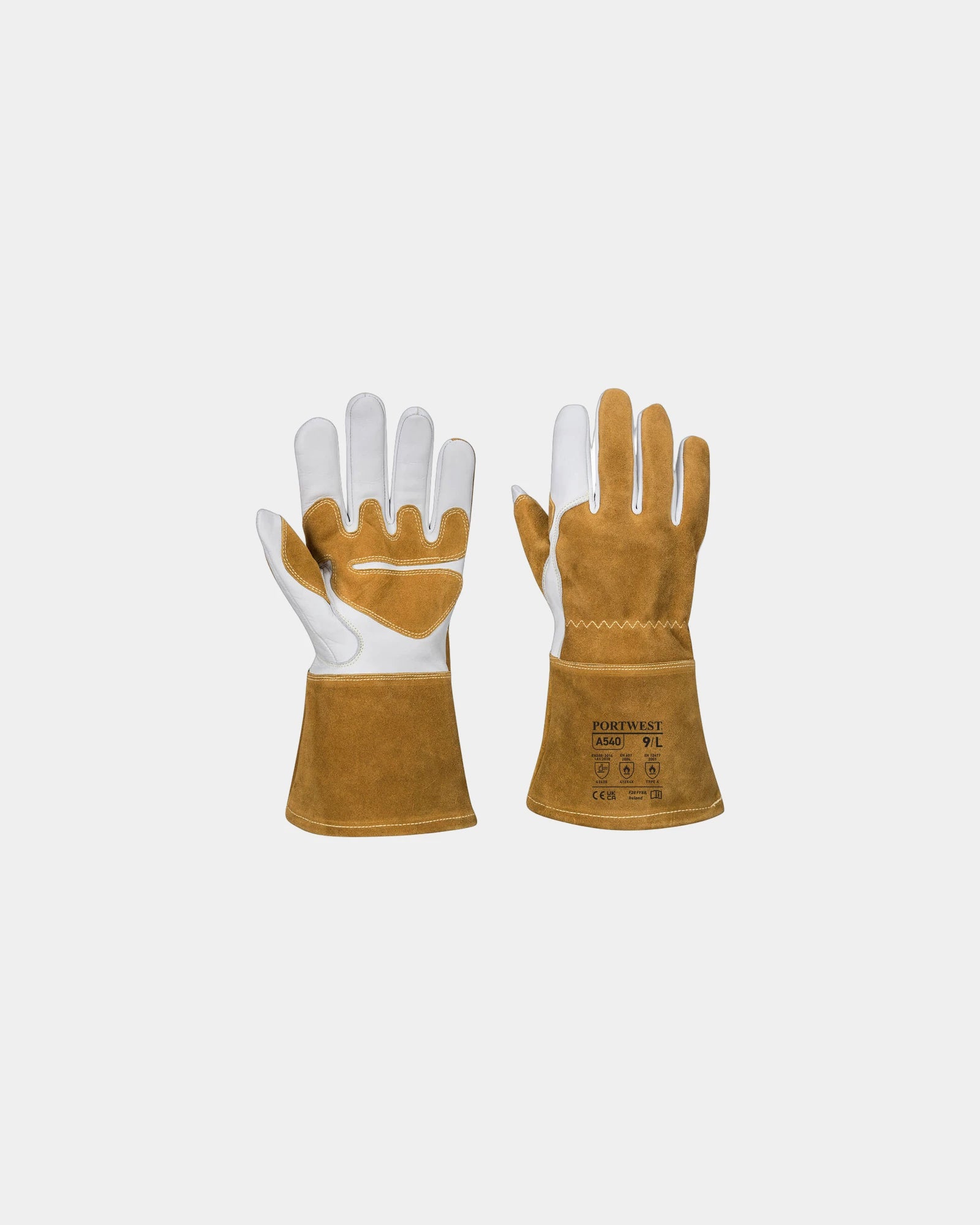 Lasgloves rundleer met fleece voering om te personaliseren - Bruin