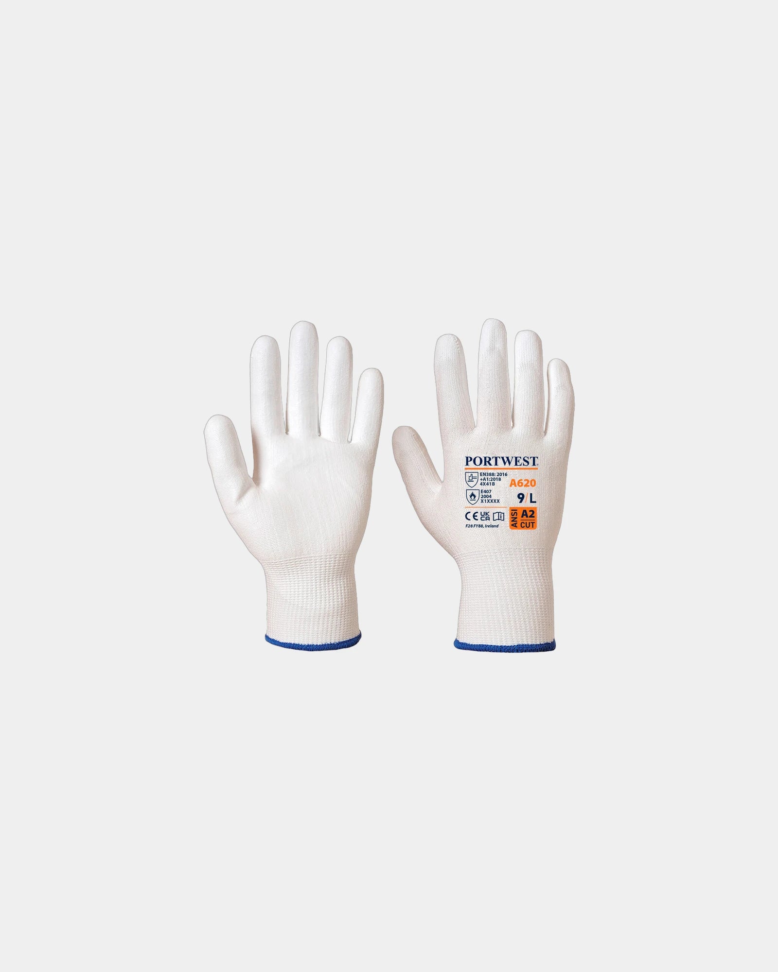 Snijbestendige handschoen PU coating om te personaliseren - Wit