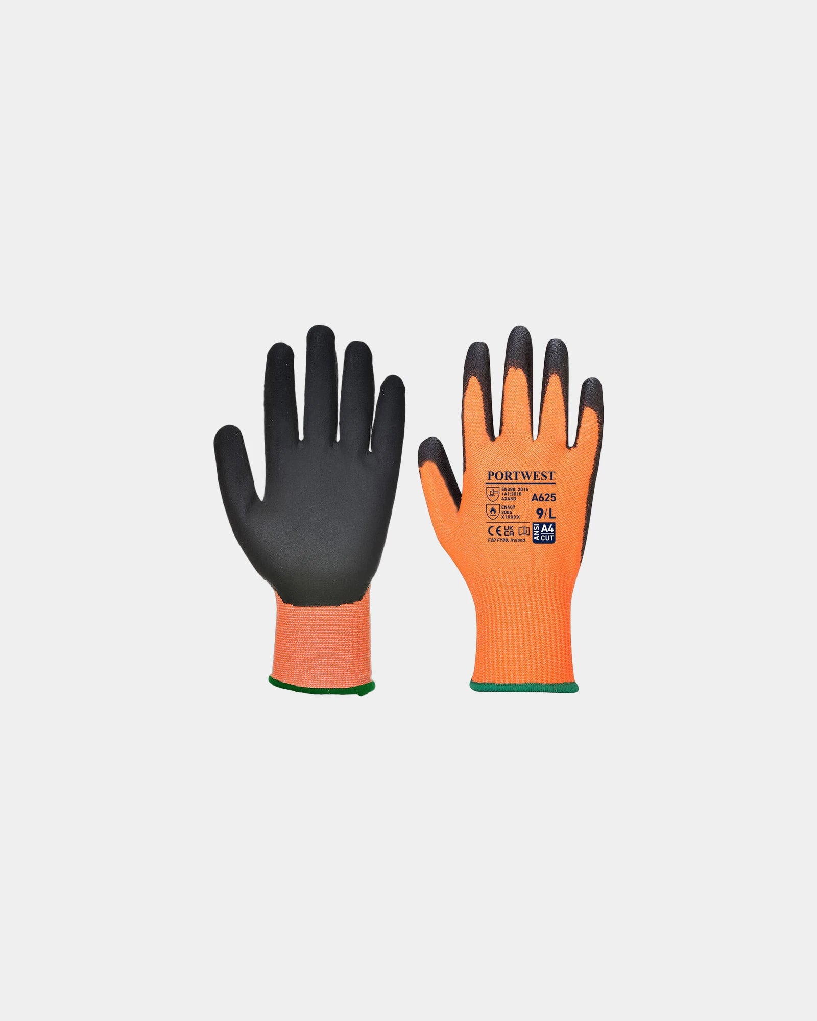 Snijbestendige handschoen PU HPPE fluo om te personaliseren - Oranje
