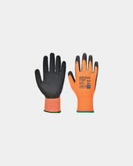Snijbestendige handschoen PU HPPE fluo om te personaliseren - Oranje