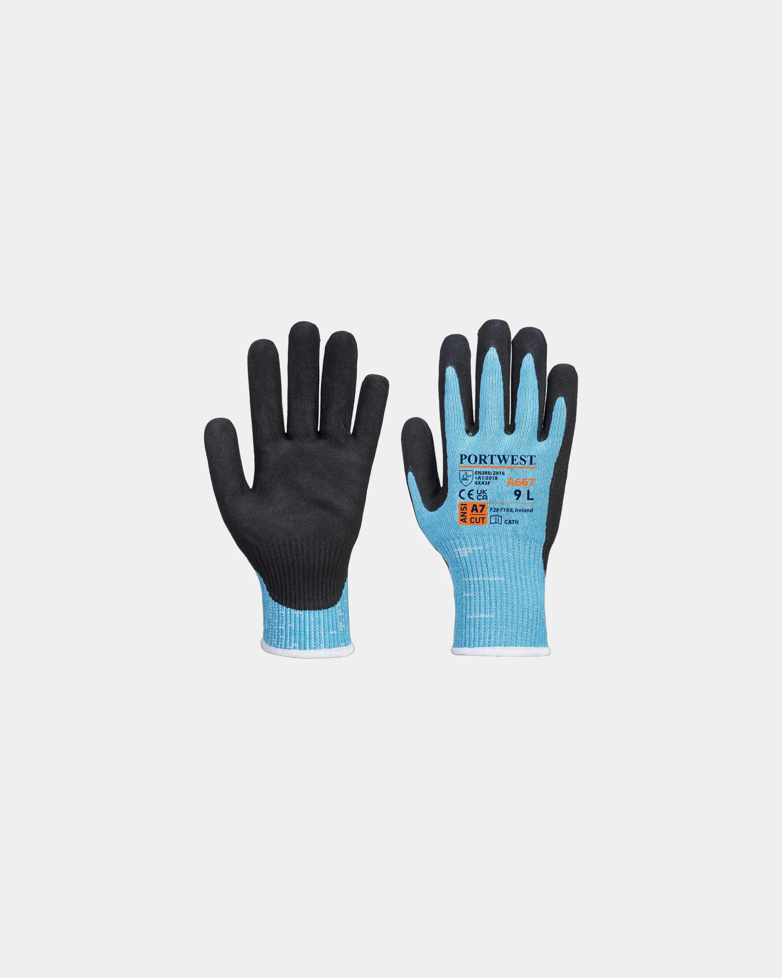 Snijbestendige handschoen nitril ANSI om te personaliseren - Blauw-zwart