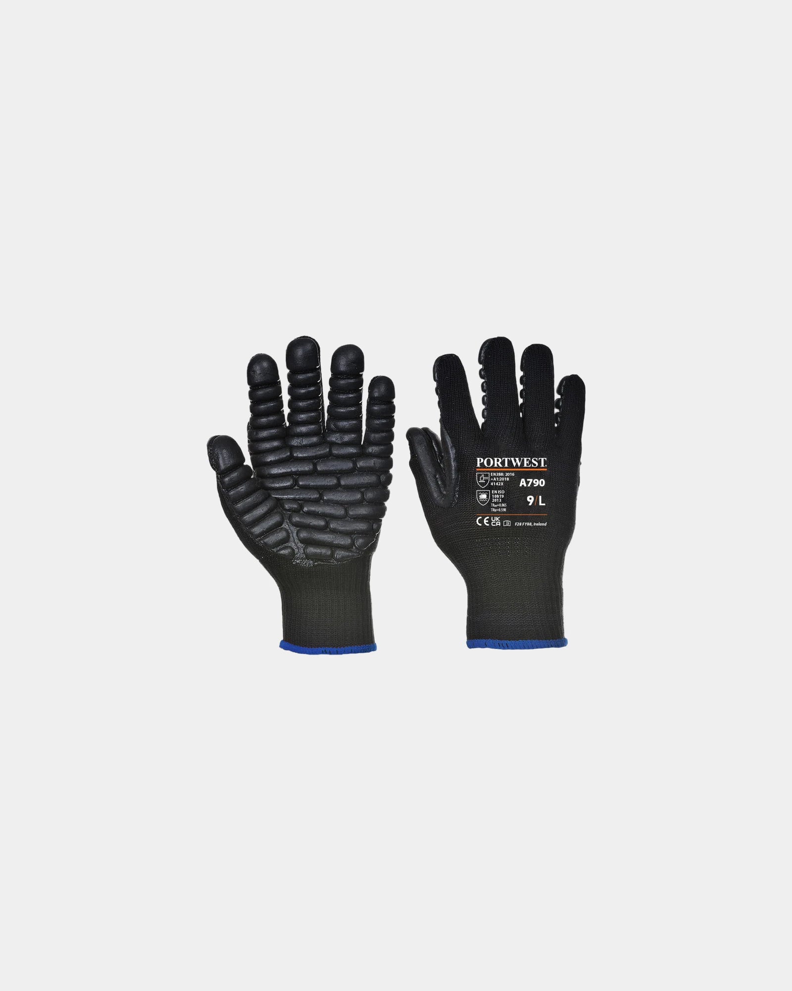 Antivibratiehandschoenen om te personaliseren - Zwart-Hemelsblauw