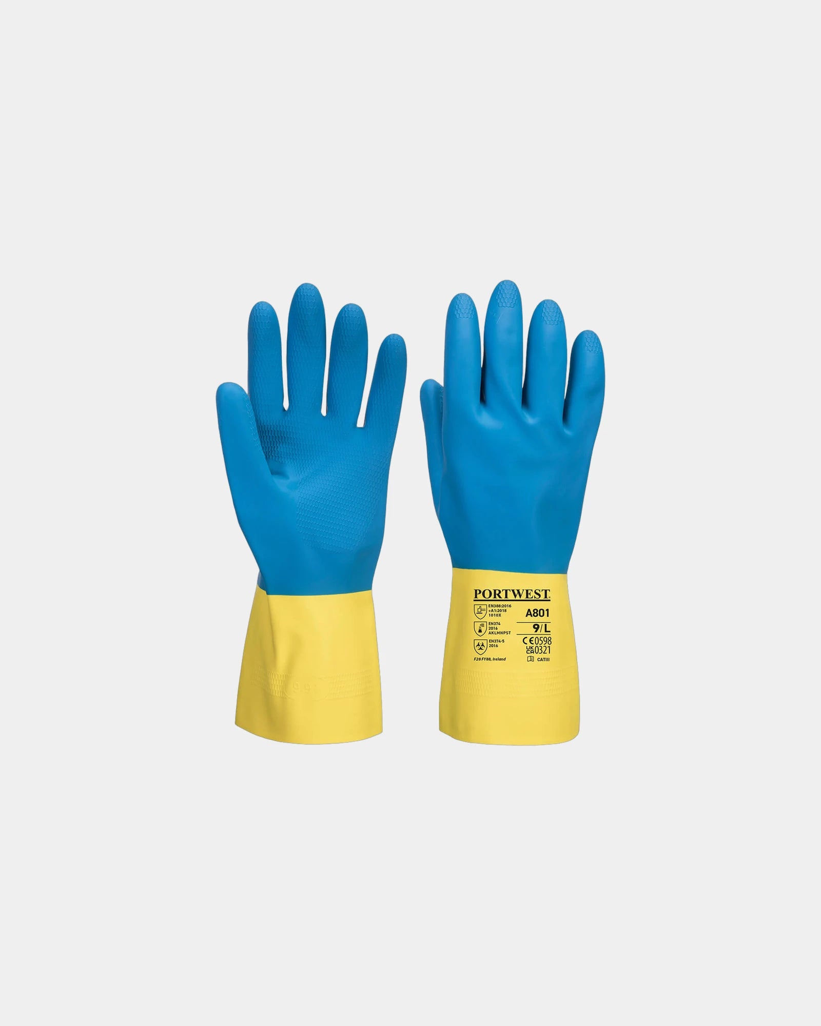 Werkhandschoen latex antislip dubbel om te personaliseren - Geel-Zwart
