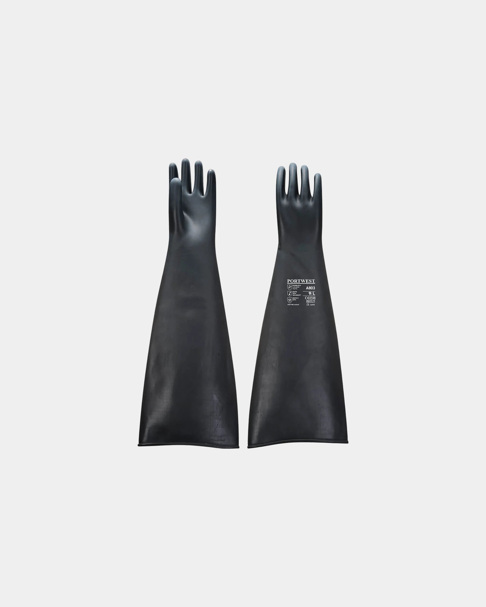 Zware rubberen latex handschoen om te personaliseren - Zwart-Hemelsblauw