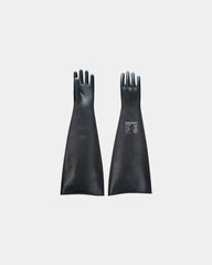Zware rubberen latex handschoen om te personaliseren - Zwart-Hemelsblauw
