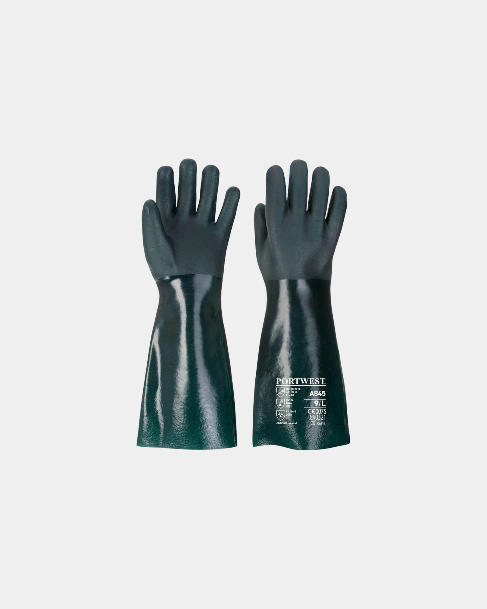 Handschoen PVC dubbel gedompeld 45 cm om te personaliseren - Groen