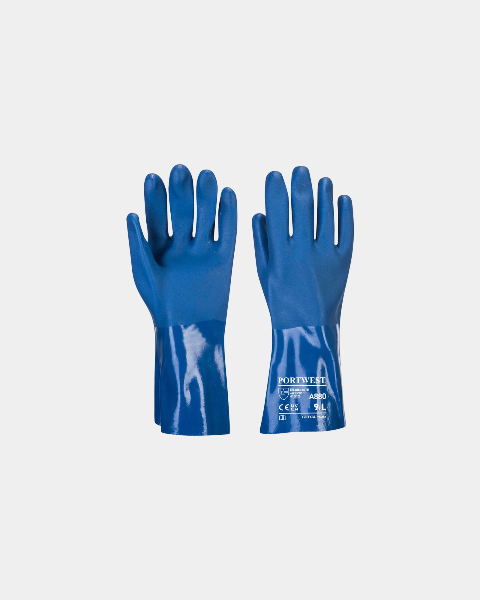 Handschoenen PVC manchet 30 cm om te personaliseren - Blauw