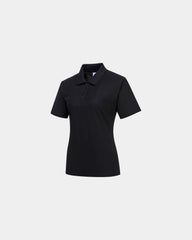Polo dames polyester katoen UPF 50+ om te personaliseren - Zwart-Hemelsblauw