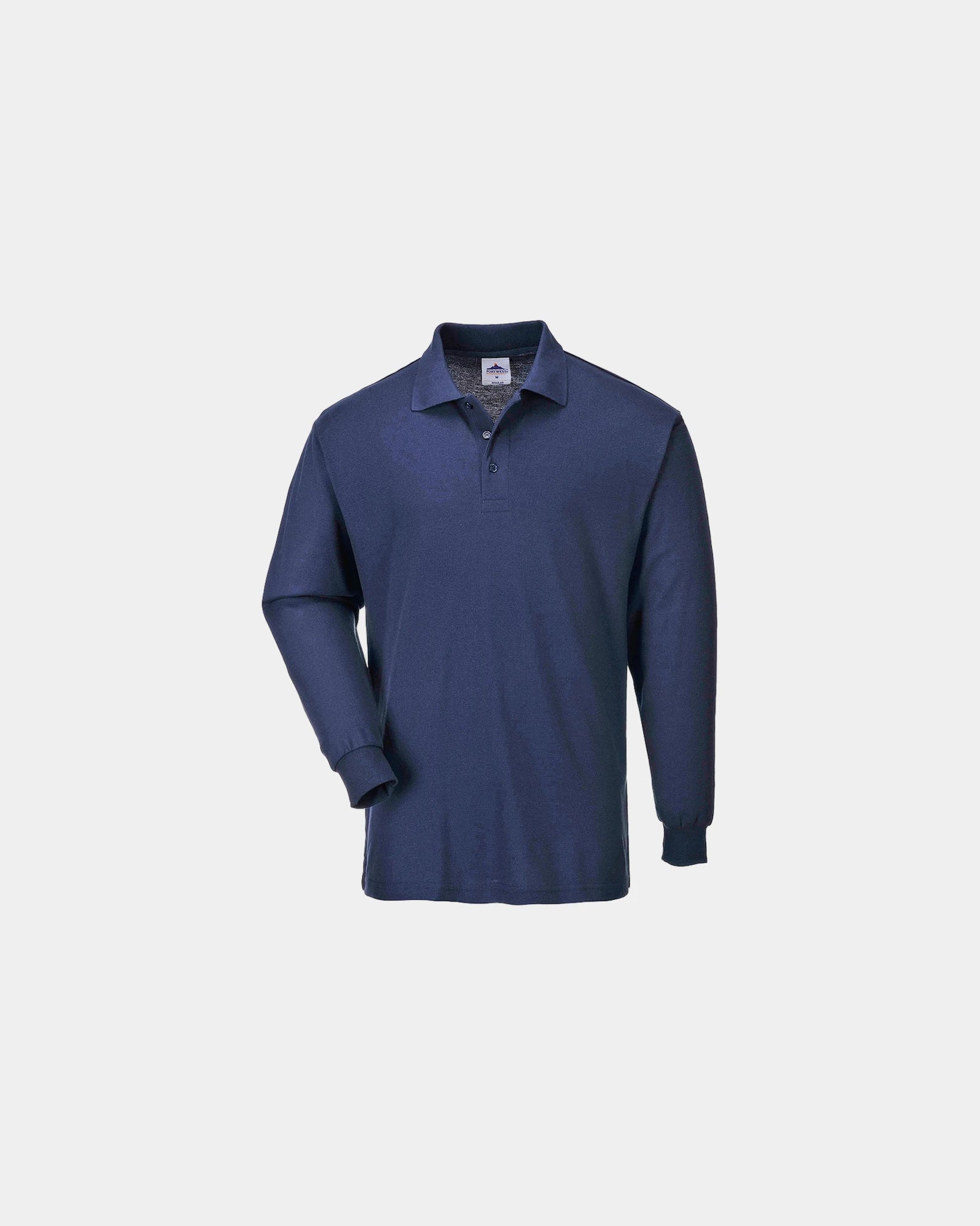 Polo lange mouwen polyester katoen om te personaliseren - Marineblauw