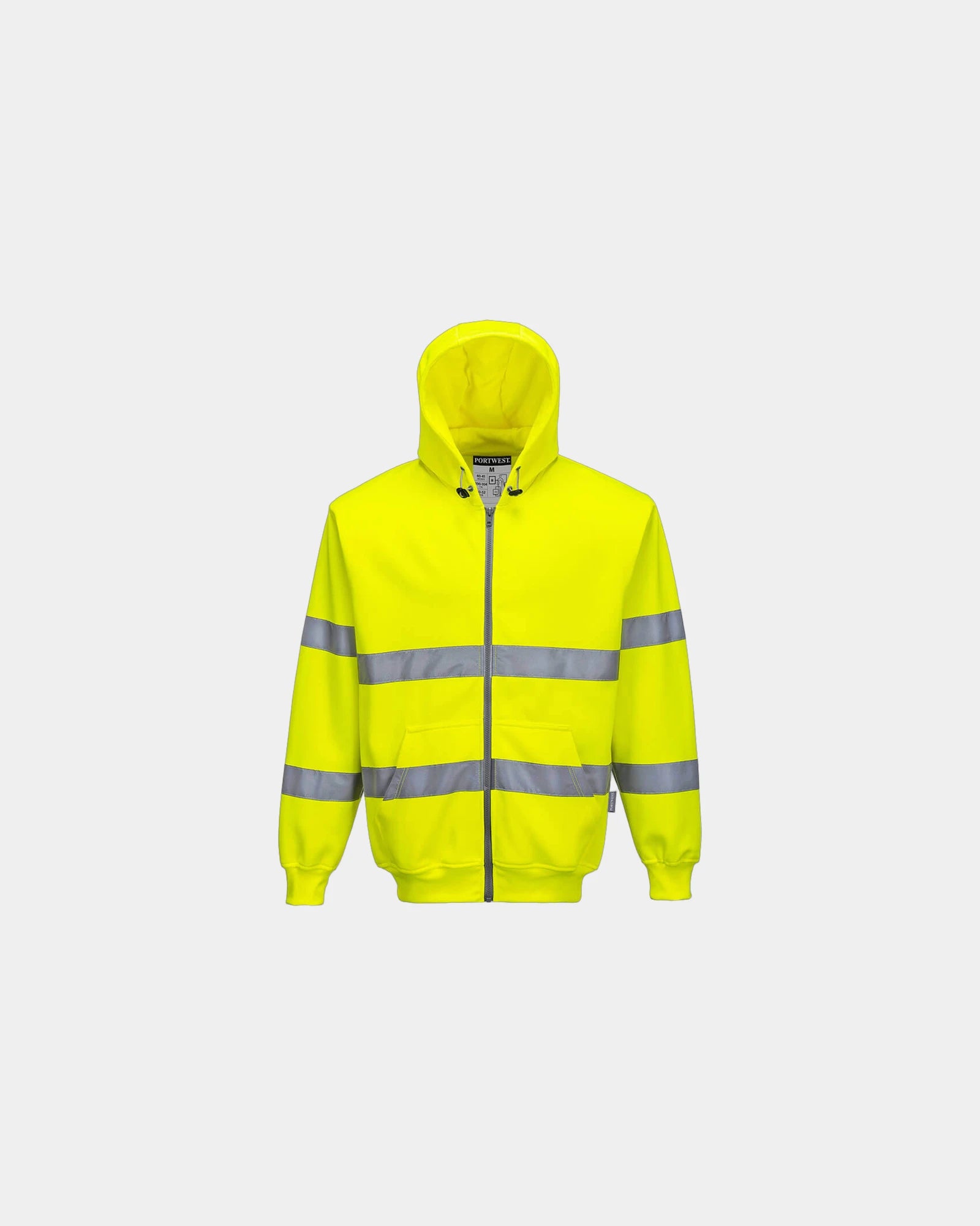 Hoodie HV met rits polyester katoen om te personaliseren - Geel