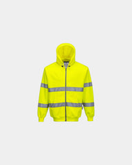 Hoodie HV met rits polyester katoen om te personaliseren - Geel