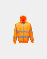 Hoodie HV met rits polyester katoen om te personaliseren - Oranje