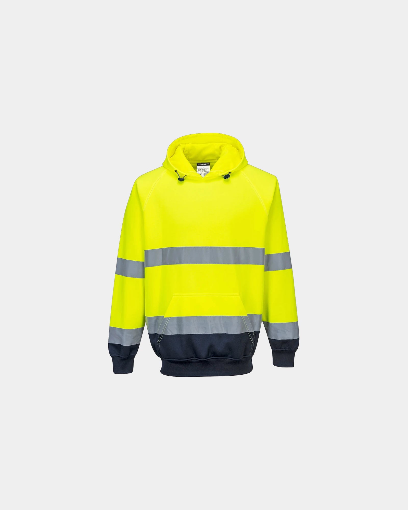 Hoodie bicolor polyester katoen 300g/m² om te personaliseren - Geel-Marineblauw