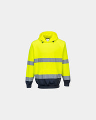 Hoodie bicolor polyester katoen 300g/m² om te personaliseren - Geel-Marineblauw