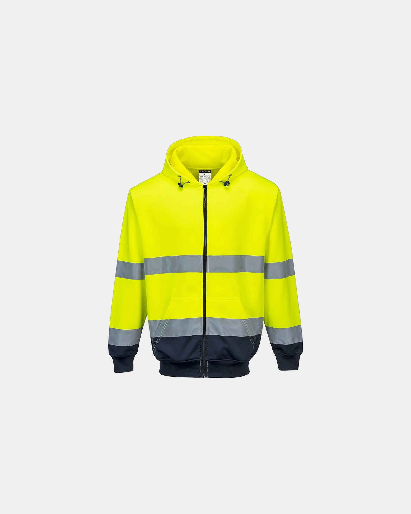 Hoodie bicolor polyester katoen 300g/m² om te personaliseren - Geel-Marineblauw