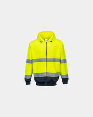 Hoodie bicolor polyester katoen 300g/m² om te personaliseren - Geel-Marineblauw