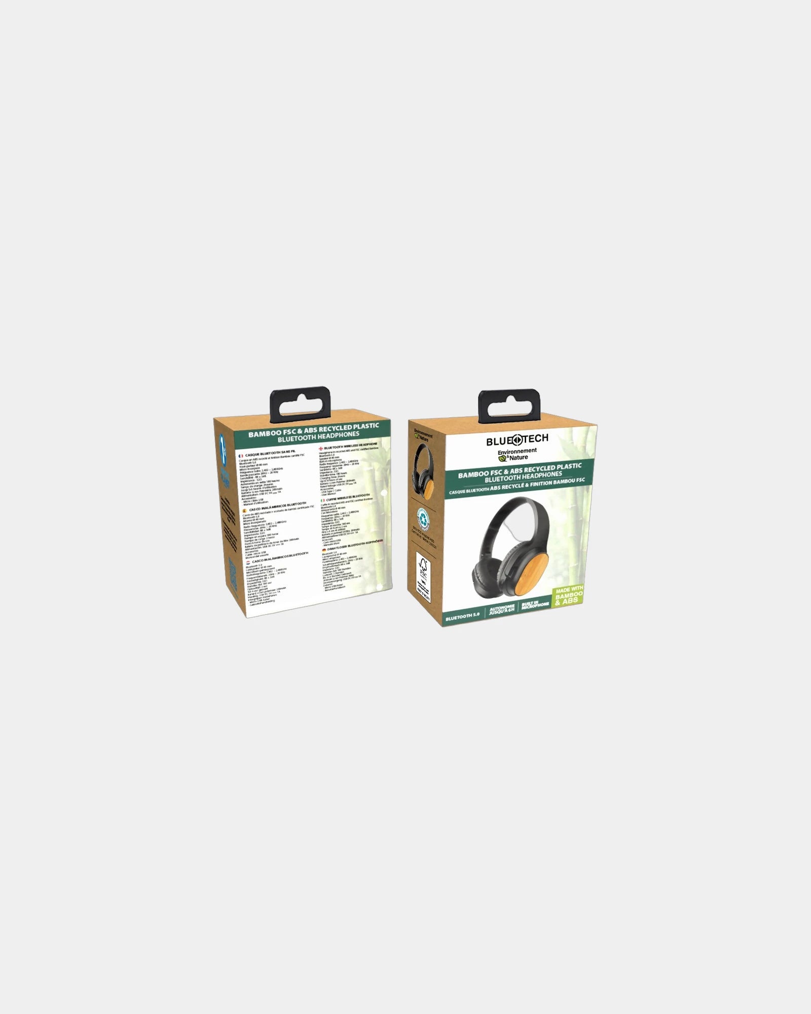 Koptelefoon gerecycled ABS bamboe om te personaliseren - 4