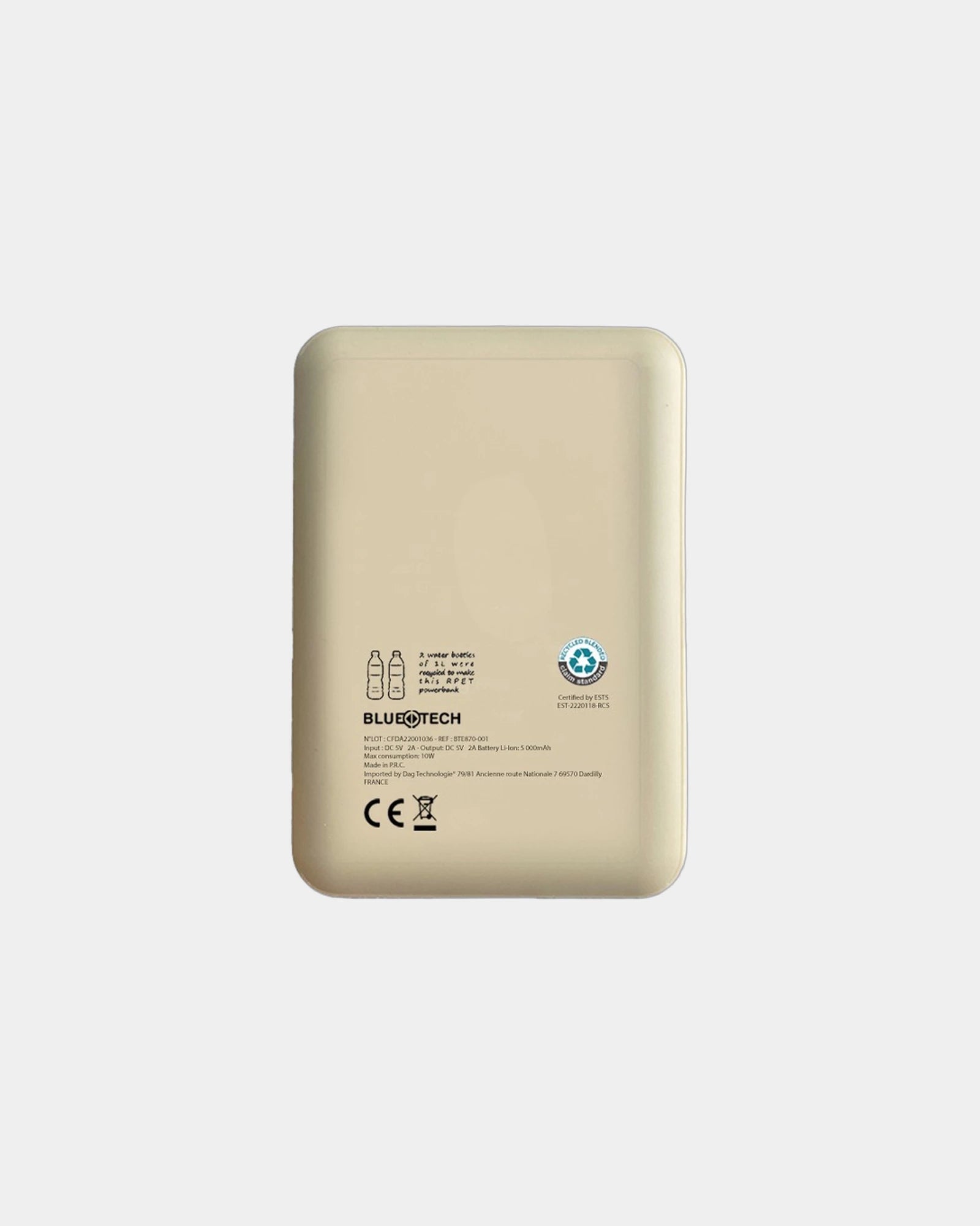 Powerbank RPET hennep 5.000 mAh om te personaliseren - 4