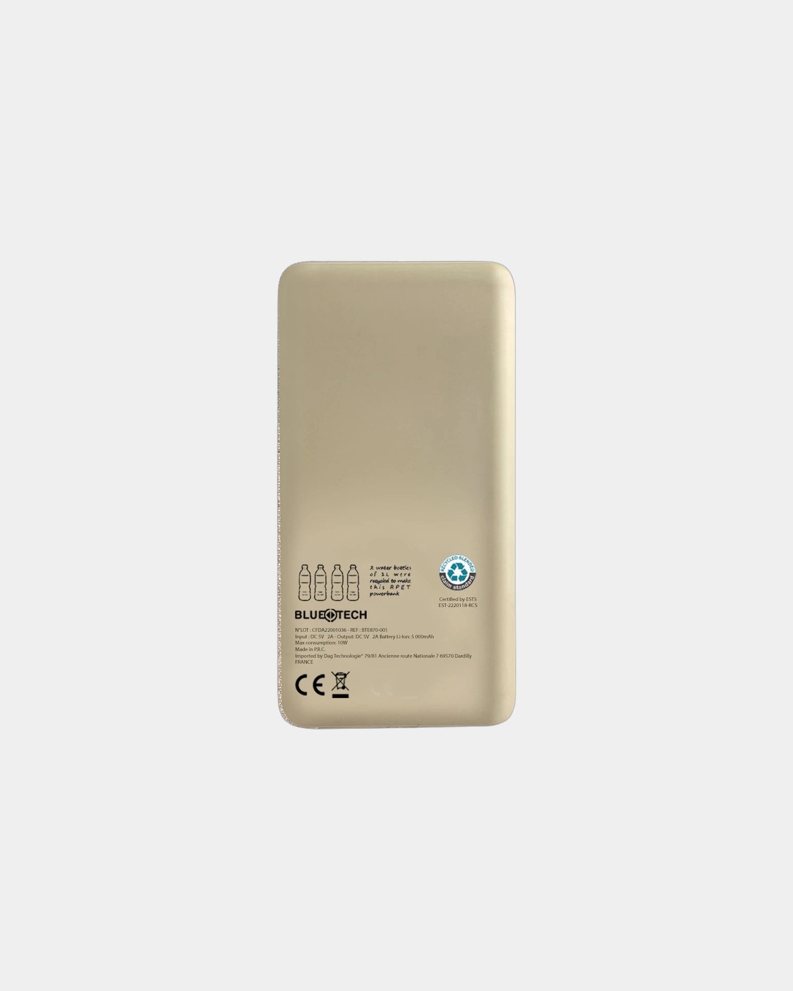 Powerbank RPET & hennep 10.000 mAh om te personaliseren - 2