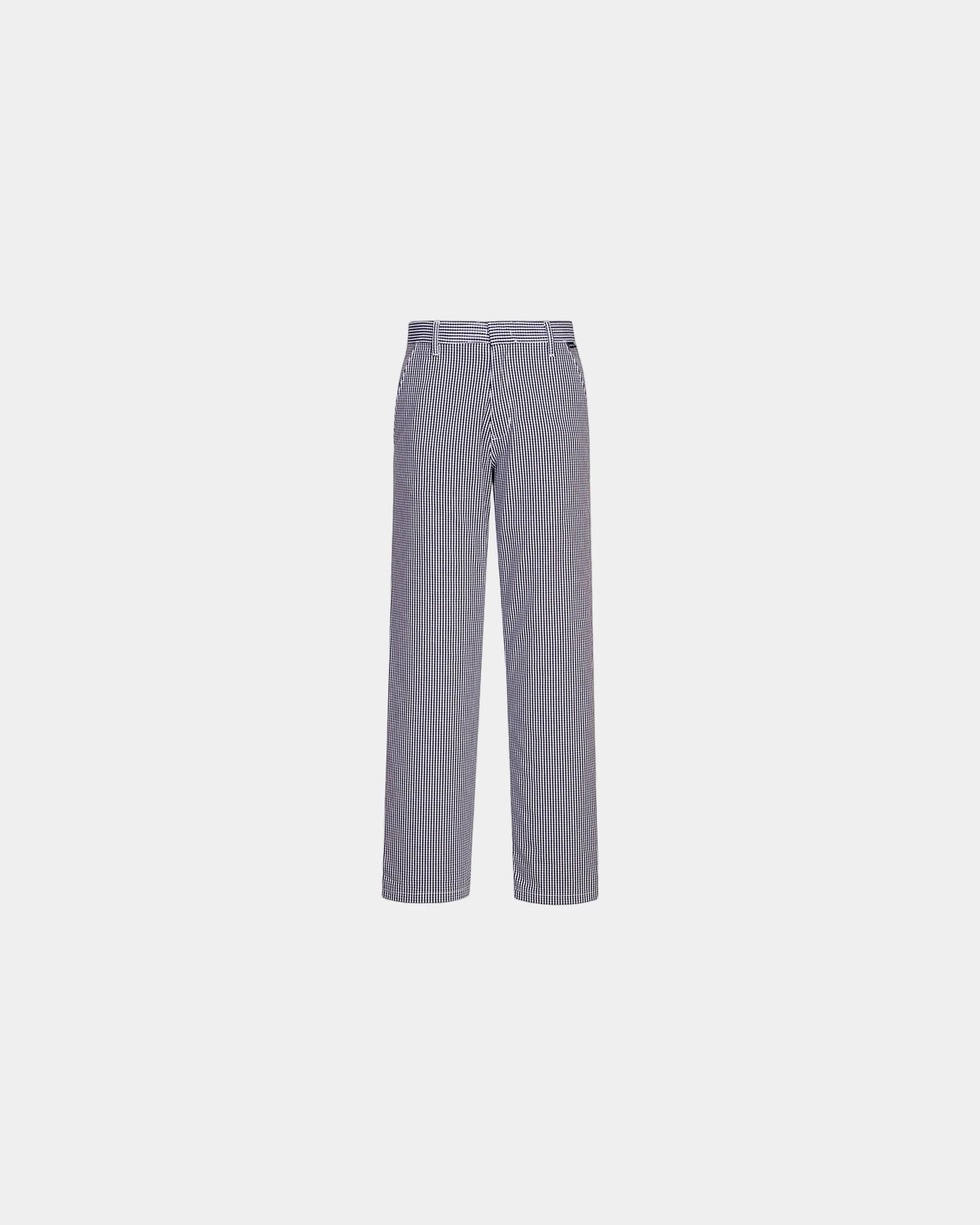 Kookbroek katoen 190 g/m² om te personaliseren - Schaakbord Blauw-Wit