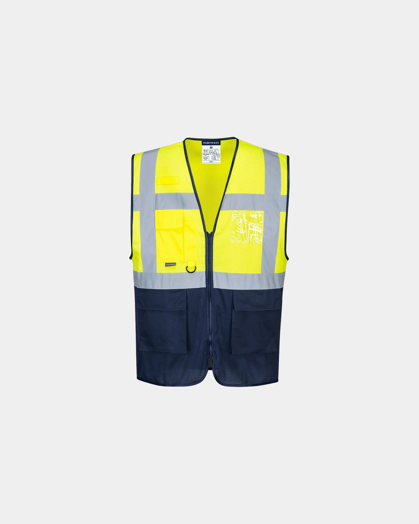 Hi-Vis executive bodywarmer om te personaliseren - Geel-Marineblauw
