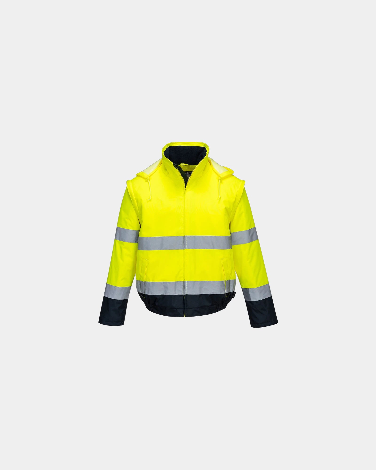 Jas HV 2-in-1 gevoerd met afneembare om te personaliseren - Geel-Marineblauw