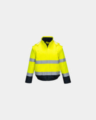 Jas HV 2-in-1 gevoerd met afneembare om te personaliseren - Geel-Marineblauw