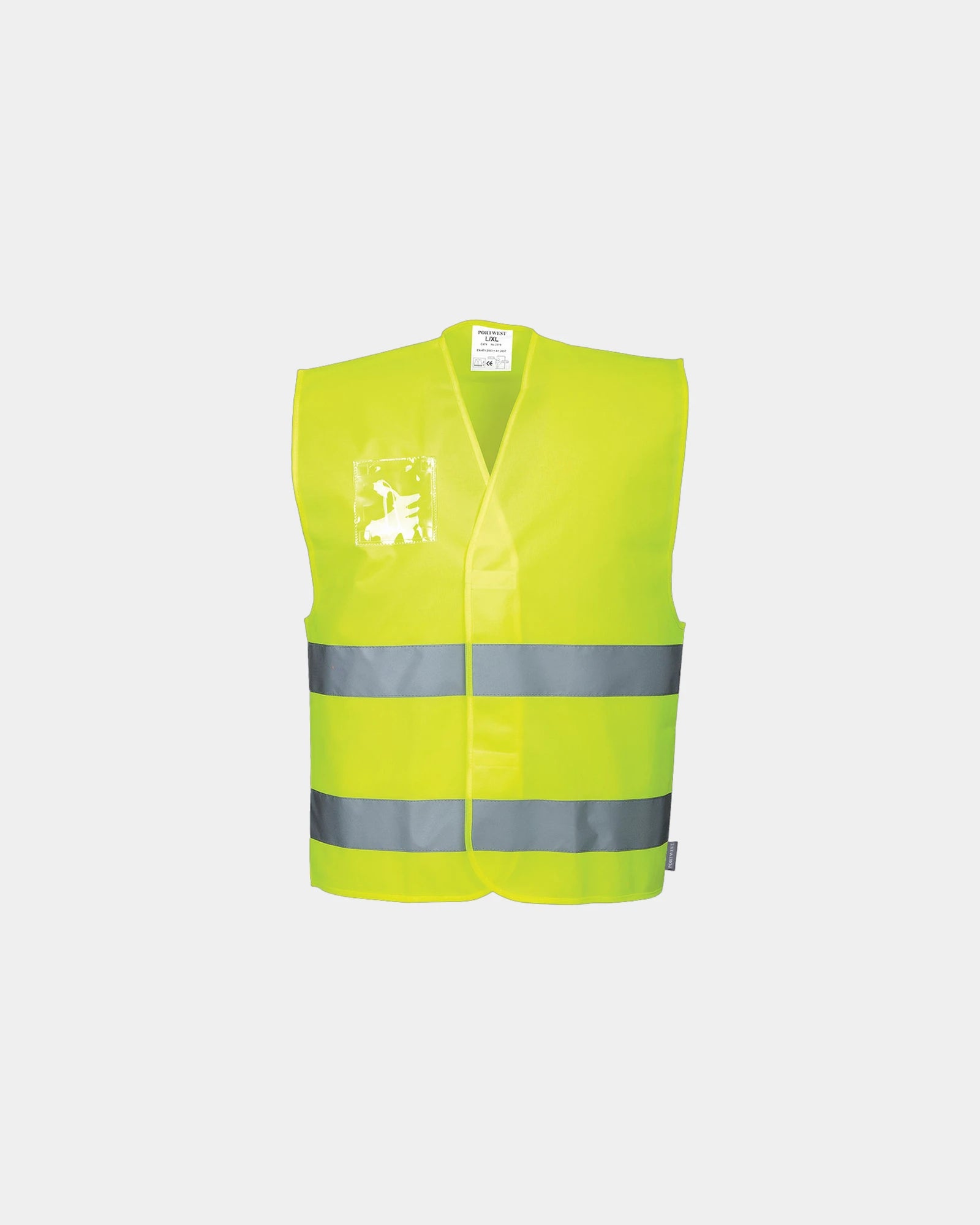 Hi-Vis veiligheidsvest met badgehouder om te personaliseren - Geel