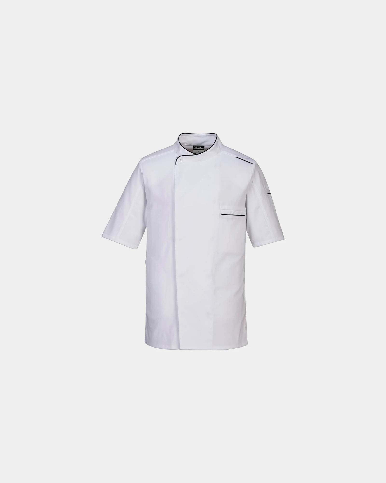 Chef-jas polyester fleece korte mouw om te personaliseren - Wit