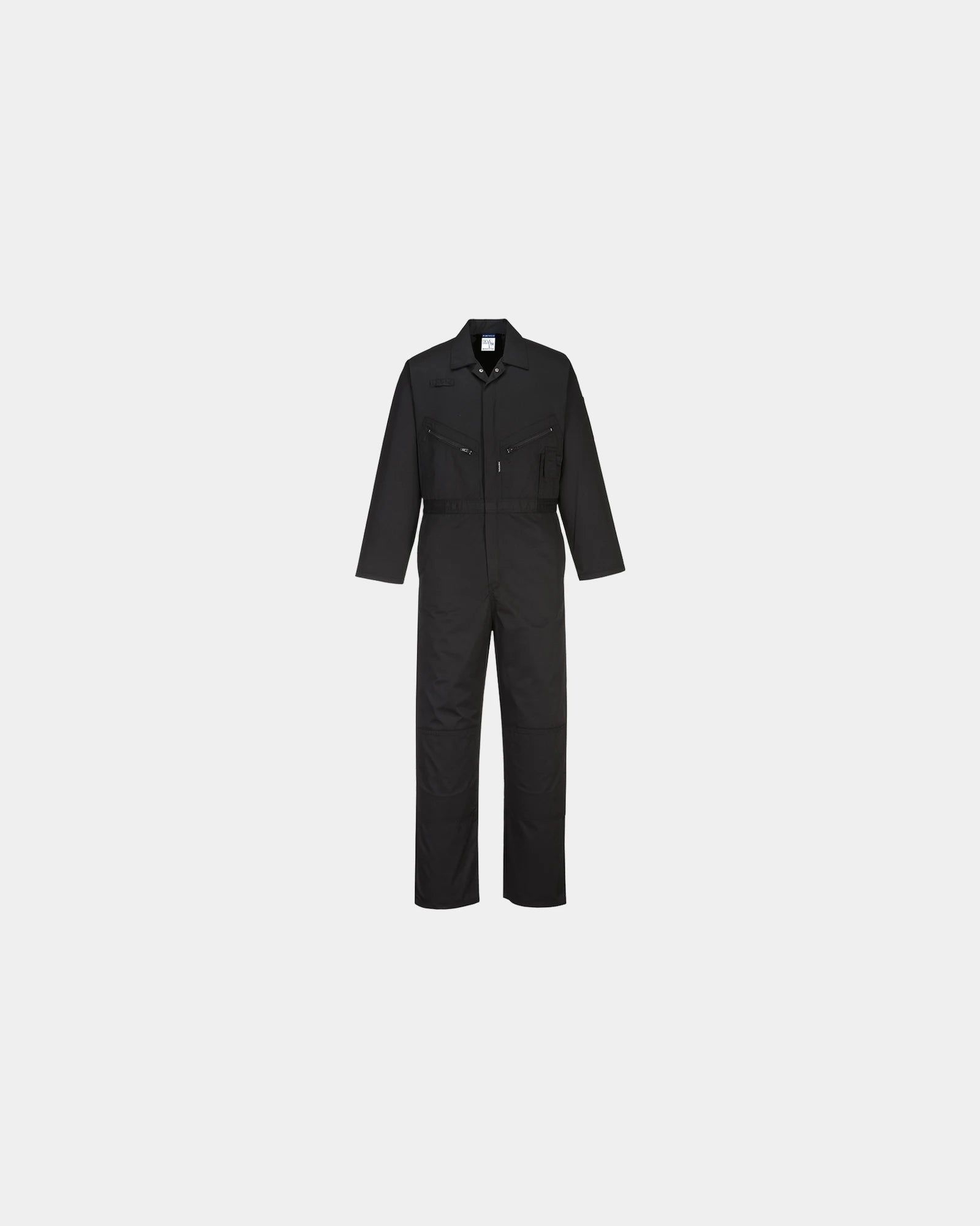 Overall met kniezakken polycotton om te personaliseren - Zwart-Hemelsblauw