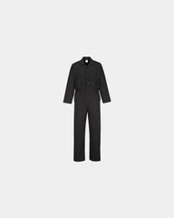 Overall met kniezakken polycotton om te personaliseren - Zwart-Hemelsblauw