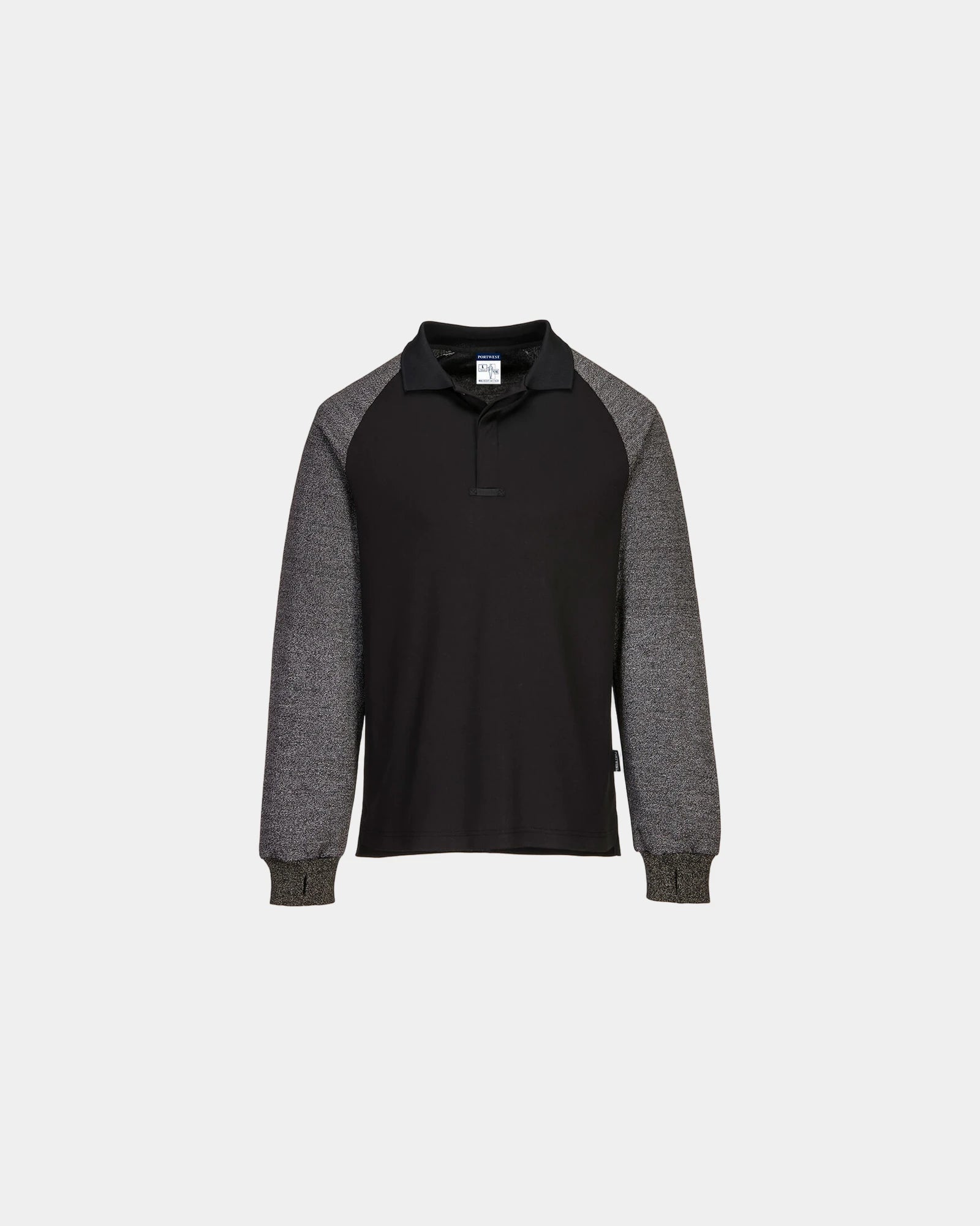 Polo snijbestendige mouwen 99% katoen om te personaliseren - Zwart-Hemelsblauw