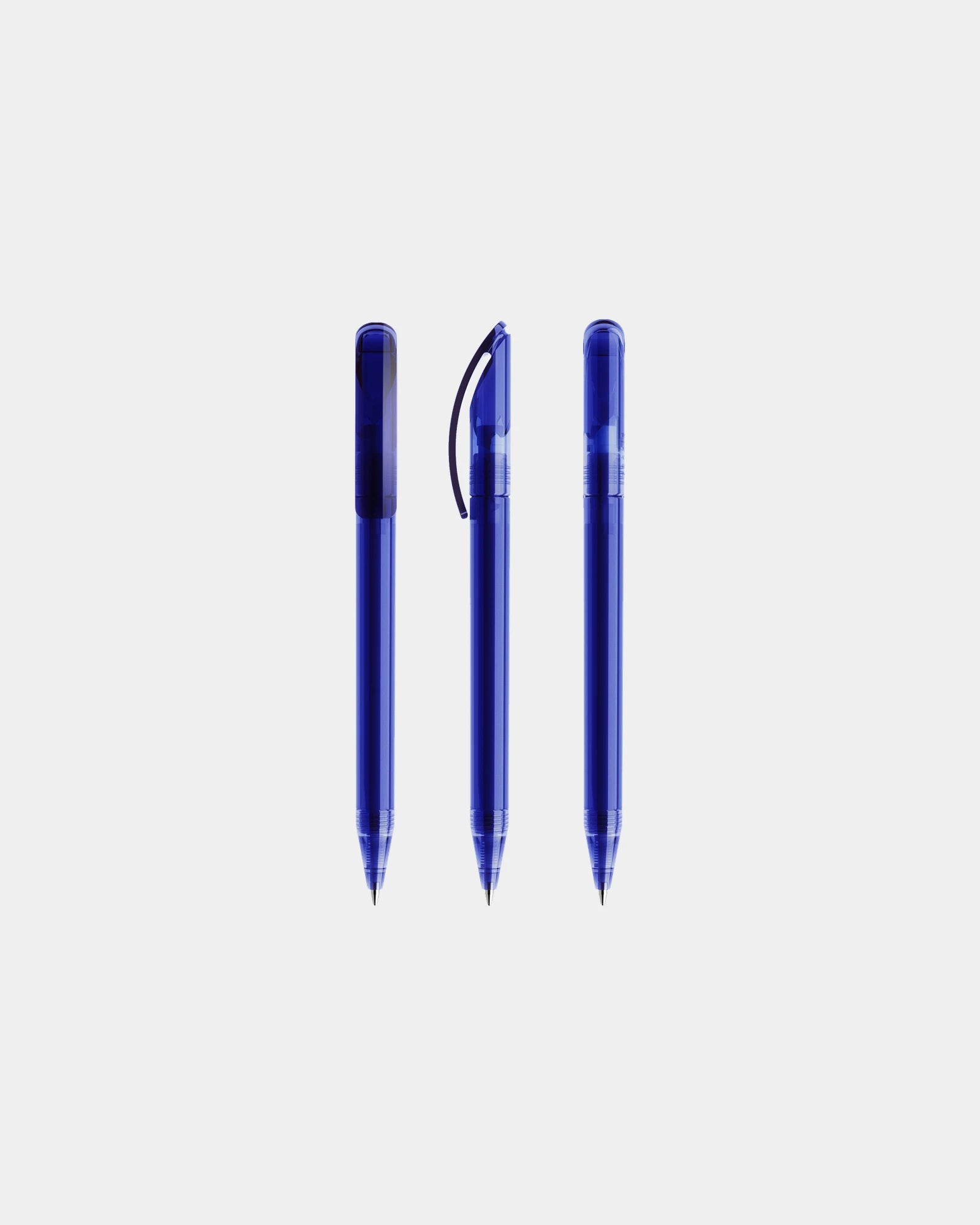 Pen transparant Prodir DS3TTT om te personaliseren - Klassiek Blauw Transparant