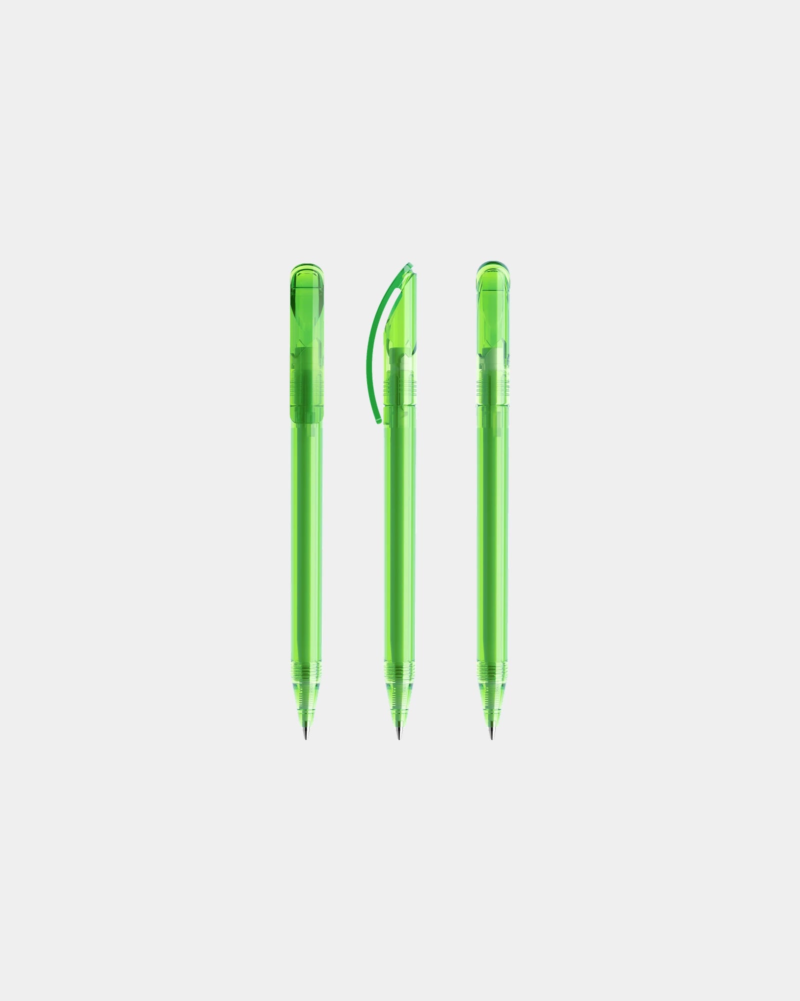 Pen transparant Prodir DS3TTT om te personaliseren - Lichtgroen Transparant