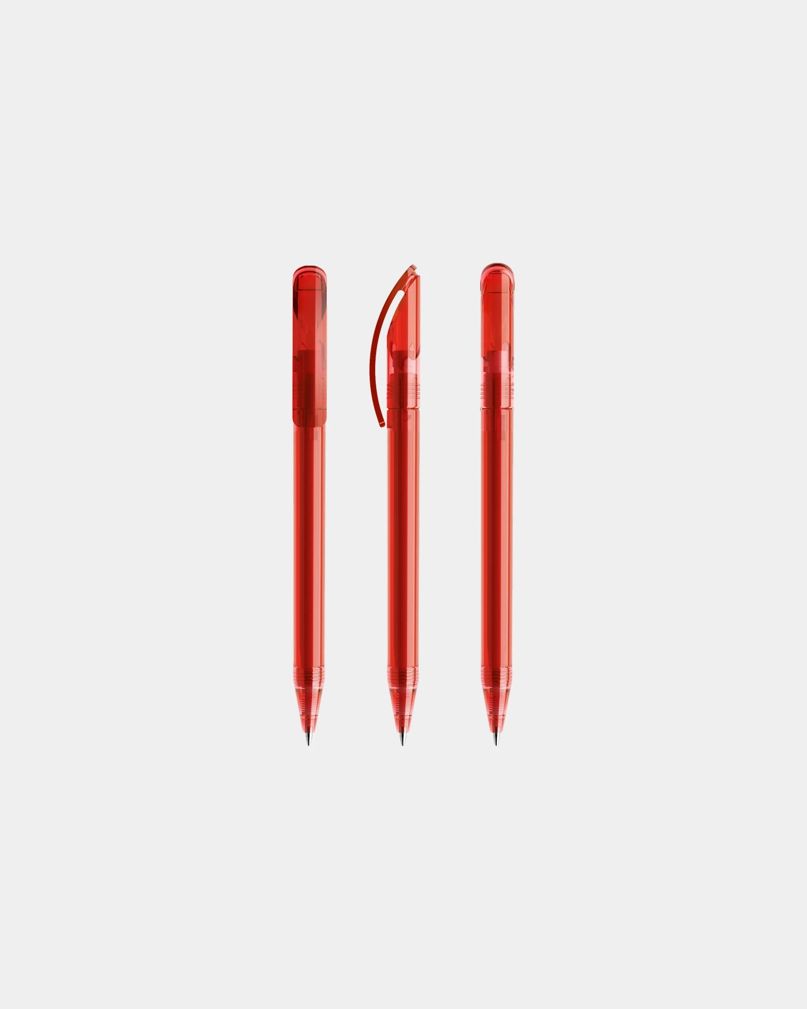 Pen transparant Prodir DS3TTT om te personaliseren - Rood Transparant