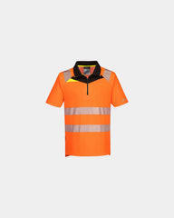 Polo hoge zichtbaarheid polyester mesh om te personaliseren - Oranje
