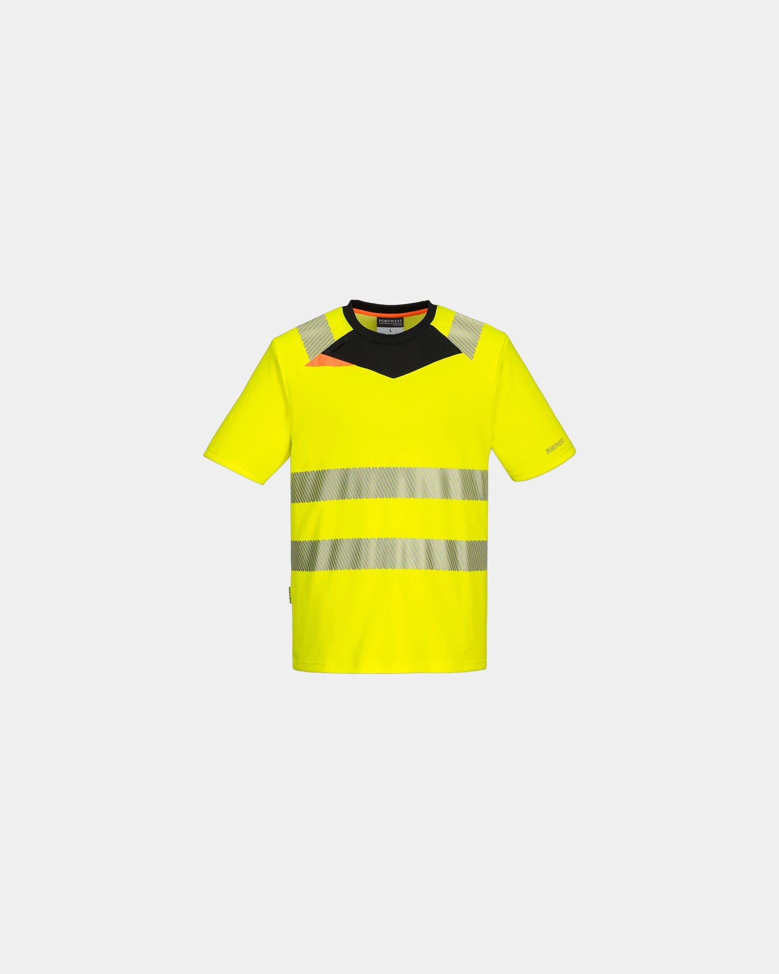 T-shirt hi-vis polyester mesh 150 g/m² om te personaliseren - Geel-Zwart